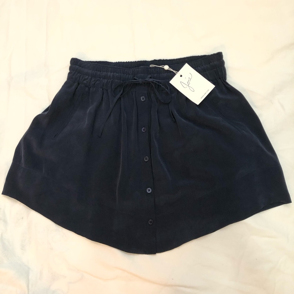 NWT! Joie Navy Silk Skirt